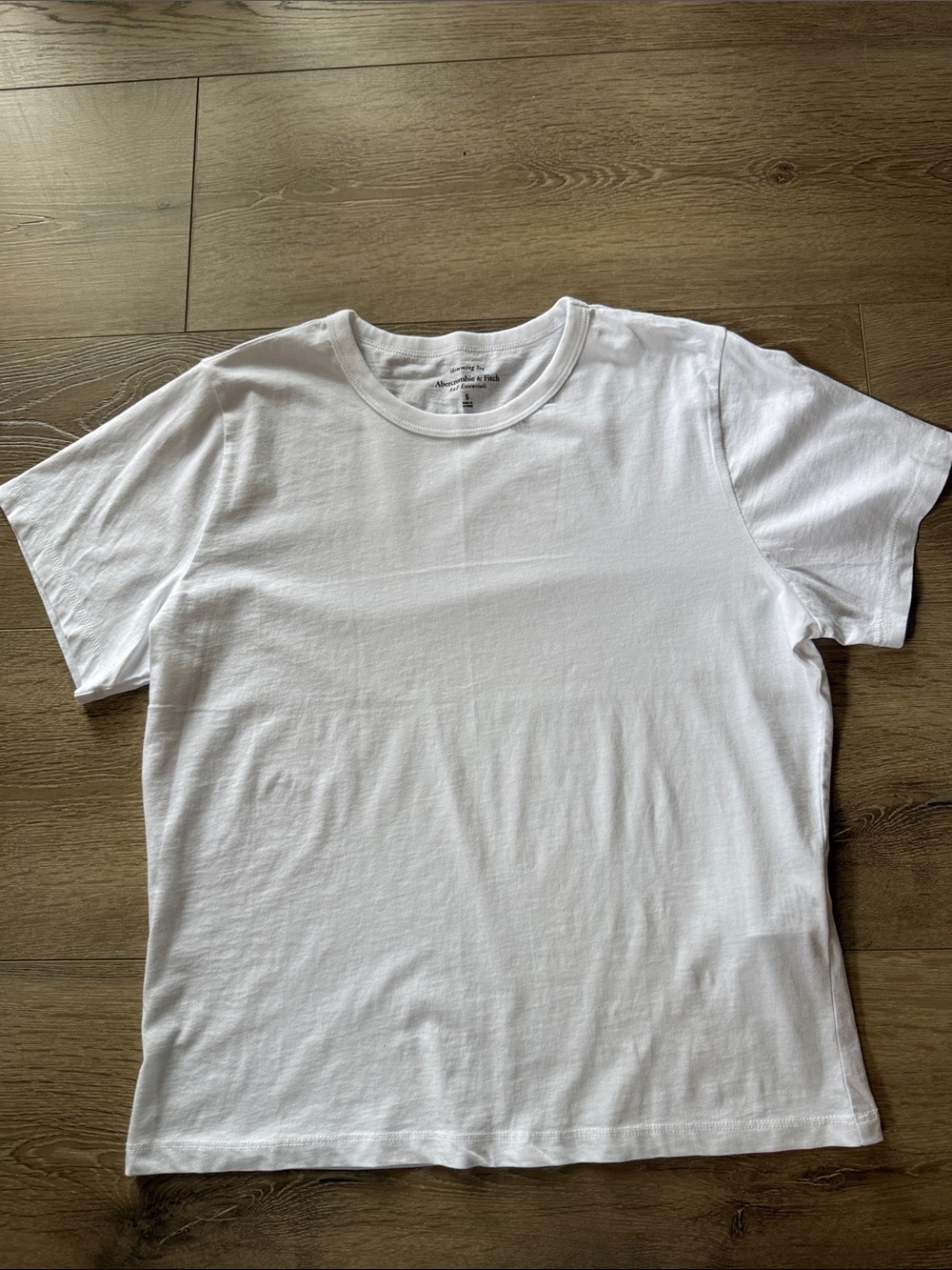 Abercrombie & Fitch White Short-Sleeve Crewneck Tee